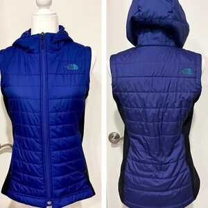 The North Face Vest Small Bluish Purple Insulated Full Zip Quilted Mashup Hooded